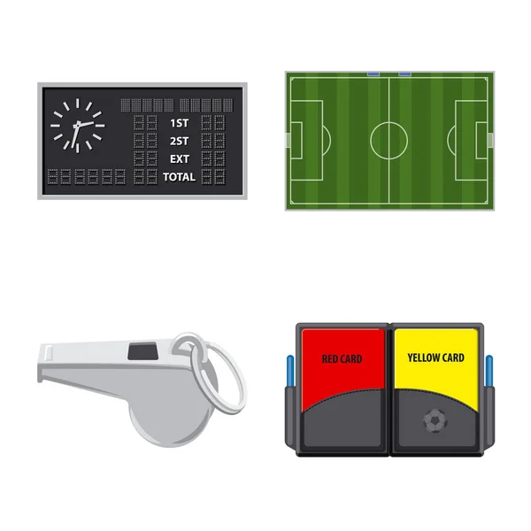 Conception vectorielle du soccer et du panneau d'équipement. Collection de symbole de stock de soccer et tournoi pour le web . — Image vectorielle