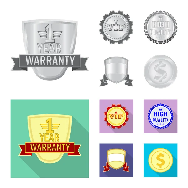 Vector design of emblem and badge logo. Set of emblem and sticker vector icon for stock. — Stock Vector