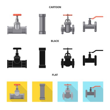 Boru ve tüp simgesi yalıtılmış nesne. Boru ve boru hattı vektör simgesini hissenin topluluğu.