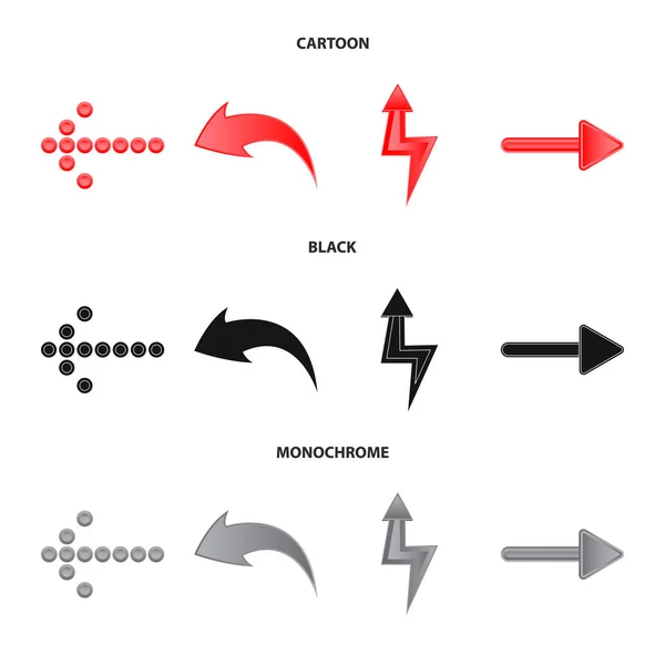 Vektor-Design von Element und Pfeil-Symbol. Set von Element- und Richtungsvektorillustration. — Stockvektor