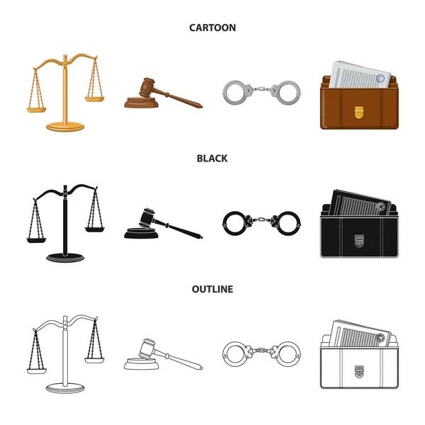 Concepção vetorial da lei e assinatura do advogado. Coleção de lei e justiça vetor ícone para estoque . — Vetor de Stock