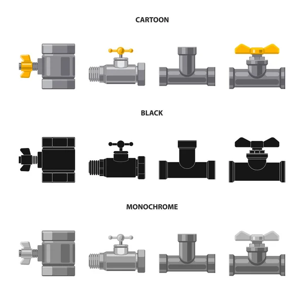 파이프 및 튜브 로고의 벡터 그림입니다. 파이프 및 파이프라인 주식 기호 웹의 컬렉션. — 스톡 벡터