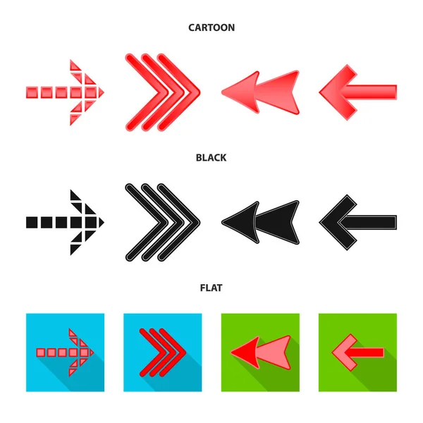 Ilustración vectorial de elemento e icono de flecha. Colección de elemento e icono de vector de dirección para stock . — Archivo Imágenes Vectoriales