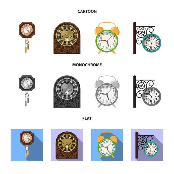 Projeto vetorial de relógio e sinal de tempo. Coleção de relógio e círculo vetor ícone para estoque . —  Vetores de Stock