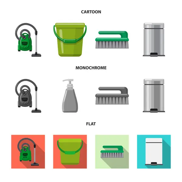 Projekt wektor symbol czyszczenie i serwis. Zbiór artykułów gospodarstwa domowego i czyszczenia wektor ikona na magazynie. — Wektor stockowy