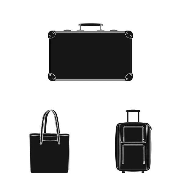 Vectorillustratie van koffer en bagage symbool. Set koffer en reis aandelensymbool voor web. — Stockvector