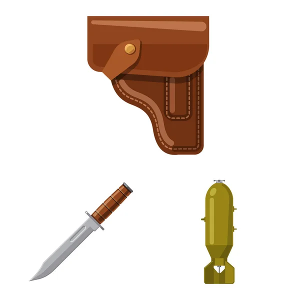 Diseño vectorial del arma y el icono de la pistola. Colección de armas y ejército stock vector ilustración . — Vector de stock