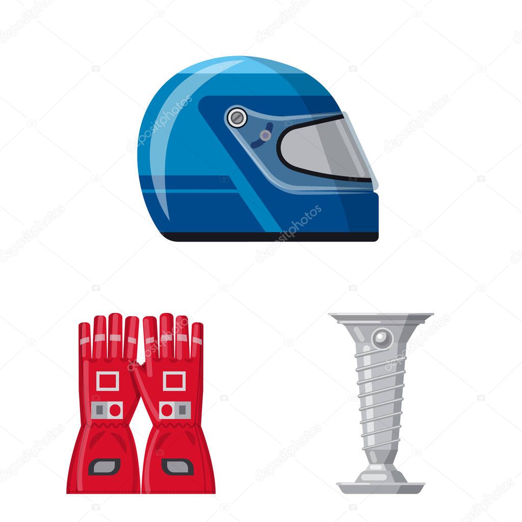 Vector design of car and rally logo. Set of car and race vector icon for stock.