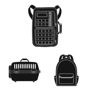 Bavul ve Bagaj simge vektör Illustration. Bavul ve yolculuk hisse senedi simgesi için web topluluğu.
