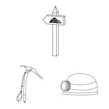 Dağcılık ve tepe logo vektör çizimi. Kamp ve dağcılık Topluluğu web için hisse senedi simgesi.