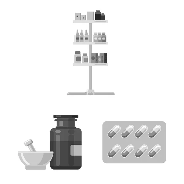 Ilustración vectorial del signo de farmacia y hospital. Conjunto de farmacia e ilustración de vector de stock de negocio . — Vector de stock