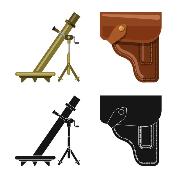 Vector design of weapon and gun icon. Set of weapon and army vector icon for stock. — Stock Vector
