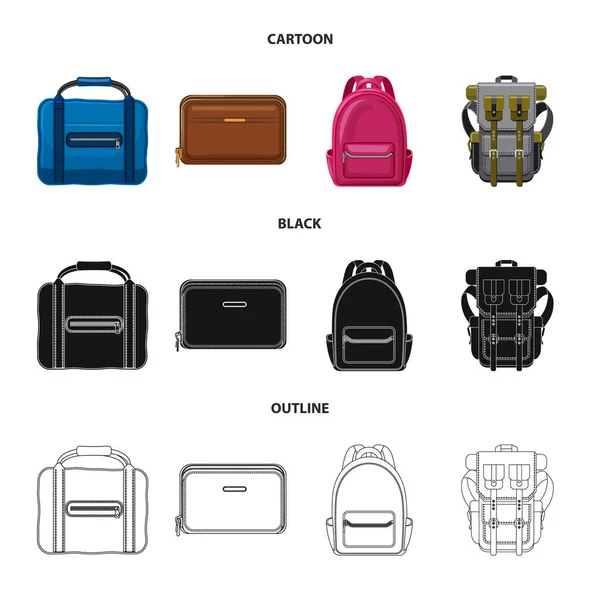スーツケースと手荷物のロゴのベクター イラストです。スーツケースや旅ウェブ株式記号のセット. — ストックベクタ