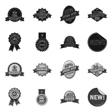 Amblem ve rozet logosu yalıtılmış nesne. Amblem ve etiket stok vektör çizim topluluğu.