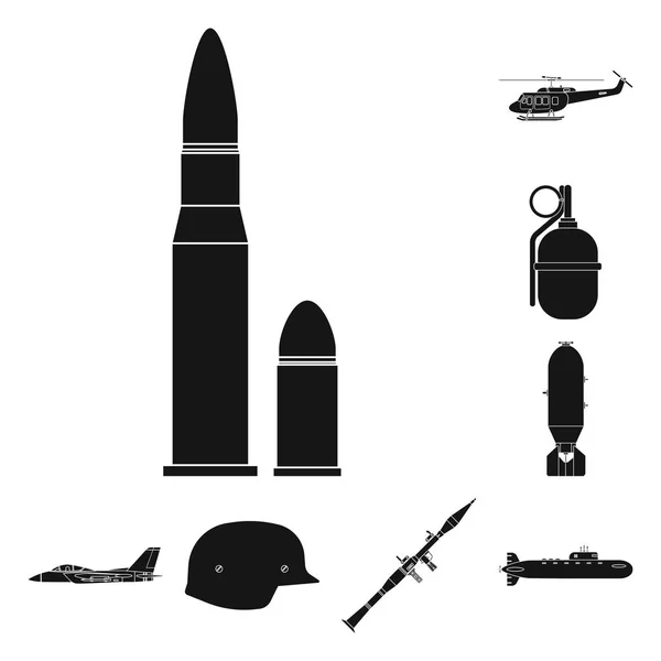 Isolerade objekt av vapen och gun symbol. Samling av vapen och armén vektor ikonen för lager. — Stock vektor