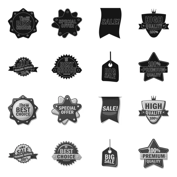 Vector illustration of emblem and badge icon. Collection of emblem and sticker stock vector illustration. — Stock Vector