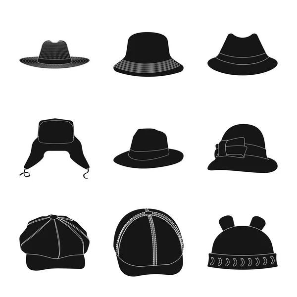 Projeto Vetorial Chapéus Chapéus Conjunto Chapéus Acessórios Ilustração Vetorial — Vetor de Stock
