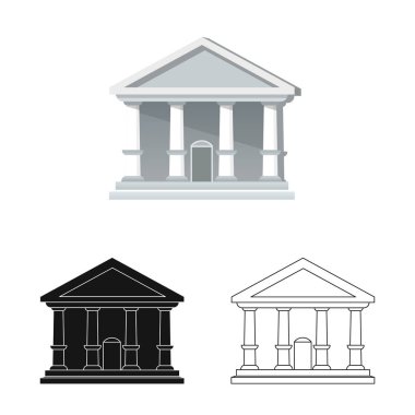Banka ve para sembol yalıtılmış nesne. Hisse senedi için banka ve bill vektör simge topluluğu.