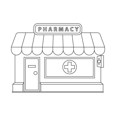 Eczane ve hastane işareti vektör Illustration. Eczane ve iş vektör simgesini hissenin topluluğu.