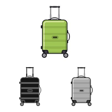 Bavul ve Bagaj simge vektör tasarımı. Web için bavul ve yolculuk hisse senedi simgesi kümesi.