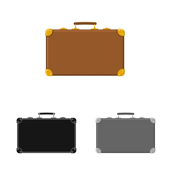 Vector design of suitcase and baggage sign. Collection of suitcase and journey vector icon for stock. — Stock Vector