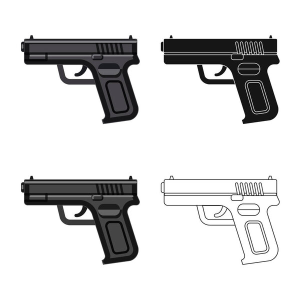 Векторная иллюстрация оружия и оружейного знака. Коллекция оружия и армейских векторных значков для склада
.