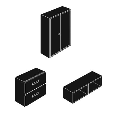 Yatak odası ve oda logo vektör tasarımı. Yatak ve mobilya hisse senedi vektör çizim seti.