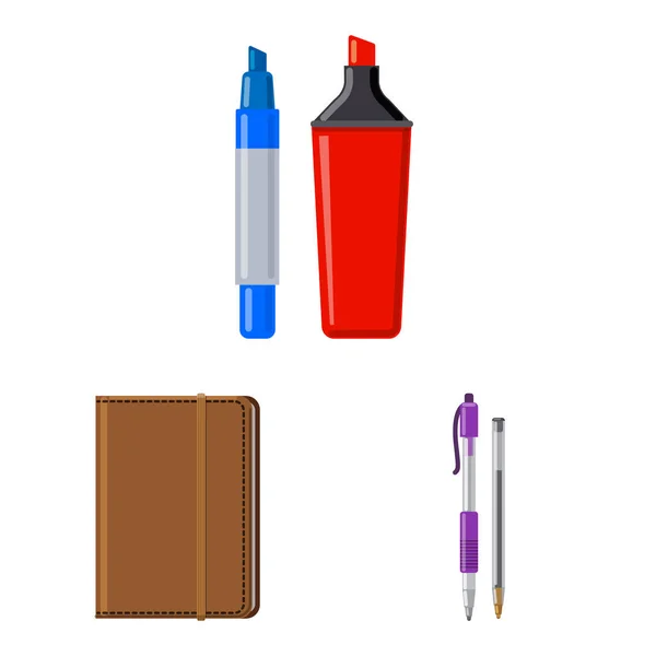 Vectorillustratie van office en levering symbool. Kantoor en school vector pictogram voor voorraad set. — Stockvector