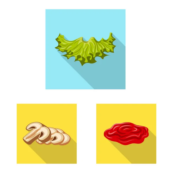 Izolovaný objekt burger a sendvič symbolu. Sbírka burger a plátek vektorové ilustrace. — Stockový vektor