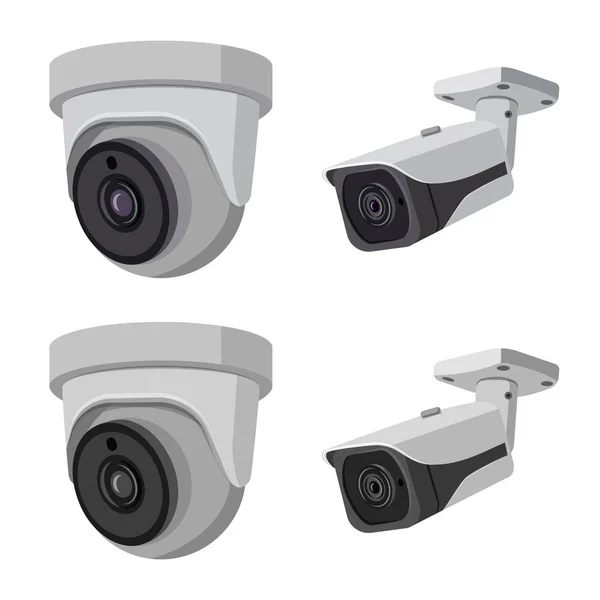 Vektorillustration av cctv-kamera ikonen. Samling för cctv och systemet aktiekurssymbol för webben. — Stock vektor