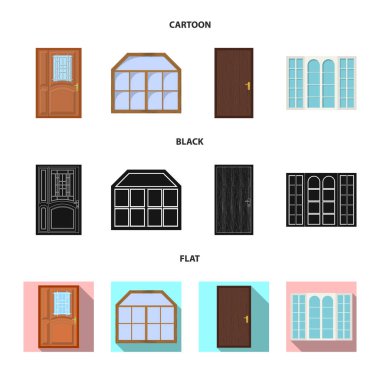 Kapı ve ön logo vektör tasarımı. Kapı ve ahşap hisse senedi simgesi için web topluluğu.