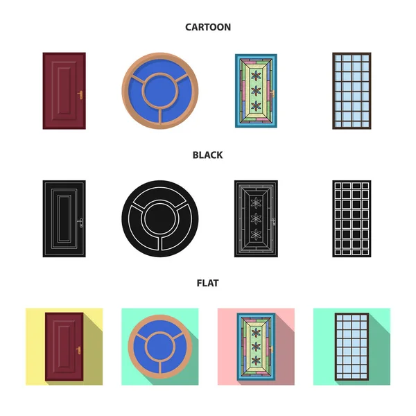 门和前面标志的向量例证。门和木制股票矢量图集. — 图库矢量图片