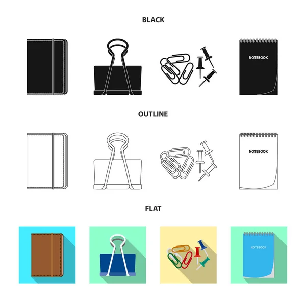 Vector illustration of office and supply icon. Collection of office and school vector icon for stock. — Stock Vector