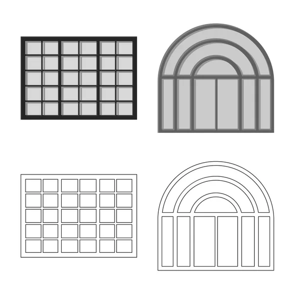 Objeto aislado de puerta y símbolo frontal. Colección de puerta y vector de madera icono para stock . — Archivo Imágenes Vectoriales