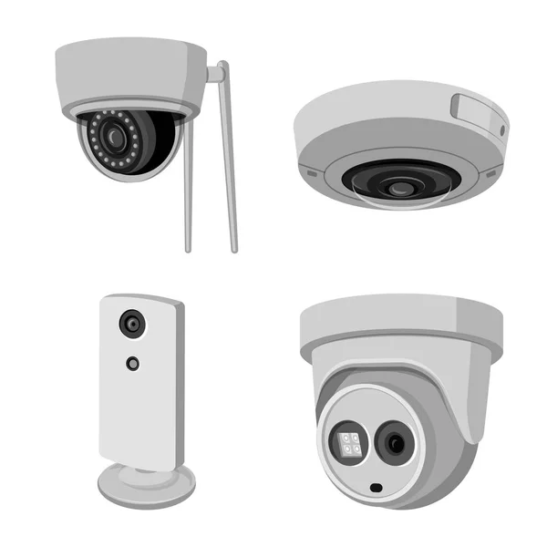 Isolated object of cctv and camera symbol. Collection of cctv and system vector icon for stock. — Stock Vector