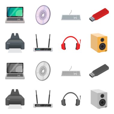 Dizüstü bilgisayar ve aygıt logo vektör tasarımı. Dizüstü bilgisayar ve sunucu hisse senedi simgesi için web topluluğu.