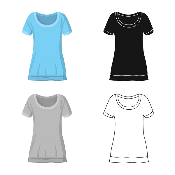 Diseño vectorial del logotipo de la mujer y la ropa. Conjunto de ilustración vectorial mujer y desgaste . — Vector de stock
