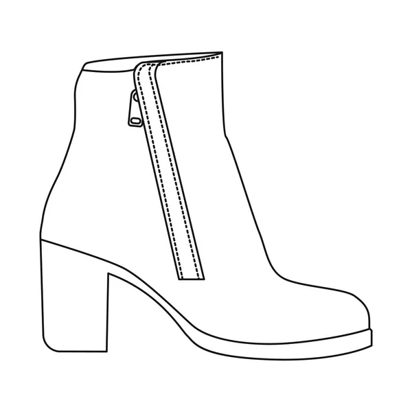Oggetto isolato di calzature e logo donna. Set di calzature e piedi simbolo stock per il web . — Vettoriale Stock