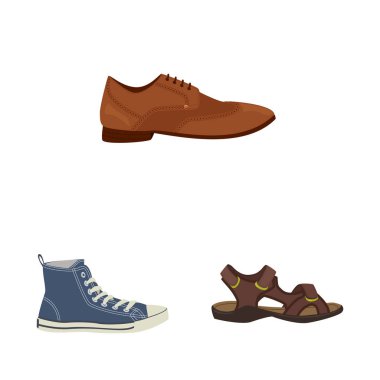 Adam ve ayak simge vektör Illustration. Adam ayarla ve stok vektör çizim giymek.