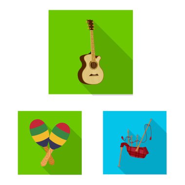 Müzik ve şarkı simge vektör Illustration. Müzik ve aracı hisse senedi vektör çizim seti.
