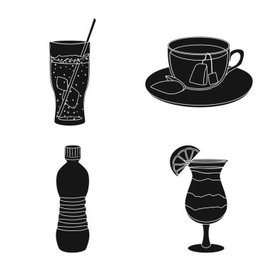 İçki ve bar simge vektör Illustration. İçki ve parti hisse senedi vektör çizim seti.