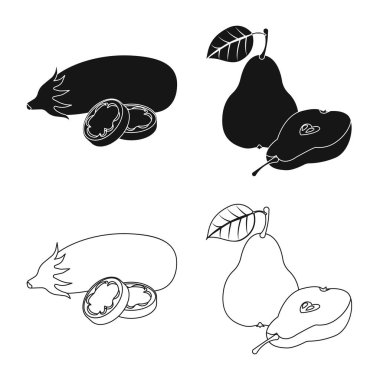 Sebze ve meyve logo vektör Illustration. Sebze ve vejeteryan hisse senedi simgesi için web topluluğu.