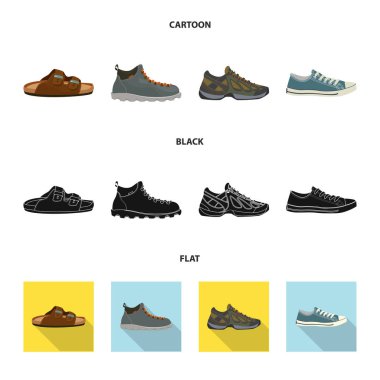 Adam ve ayak simge vektör tasarımı. Adam ayarla ve stok vektör çizim giymek.