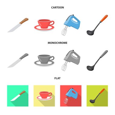 Tasarım mutfak ve aşçı işareti vektör. Mutfak ve cihaz hisse senedi vektör çizim seti.