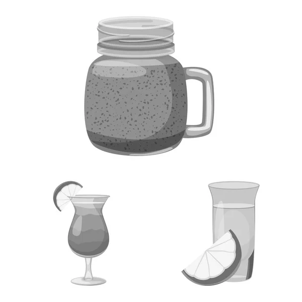 Векторное оформление вывески бара и напитка. Коллекция векторных значков напитков и вечеринок на складе . — стоковый вектор