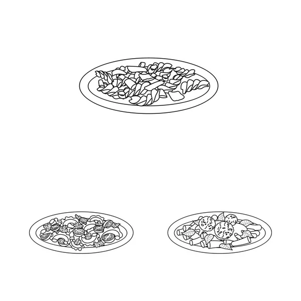 Conception vectorielle des pâtes et des glucides signe. Ensemble de pâtes et macaronis vecteur icône pour le stock . — Image vectorielle