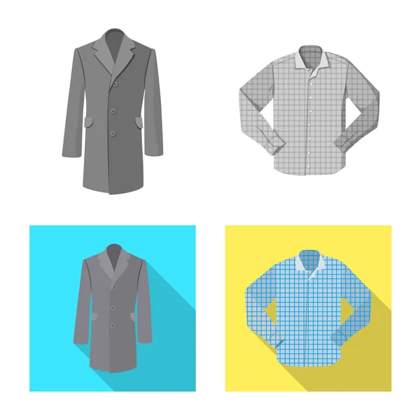 Vector εικονογράφηση του ανθρώπου και ρούχα λογότυπο. Ορισμός του ανθρώπου και να φορούν εικονίδιο του φορέα σε απόθεμα. — Διανυσματικό Αρχείο