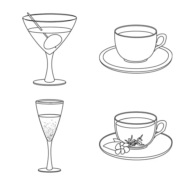 Isolado objeto de bebida e ícone de bar. Coleção de bebida e festa ilustração vetor estoque . — Vetor de Stock