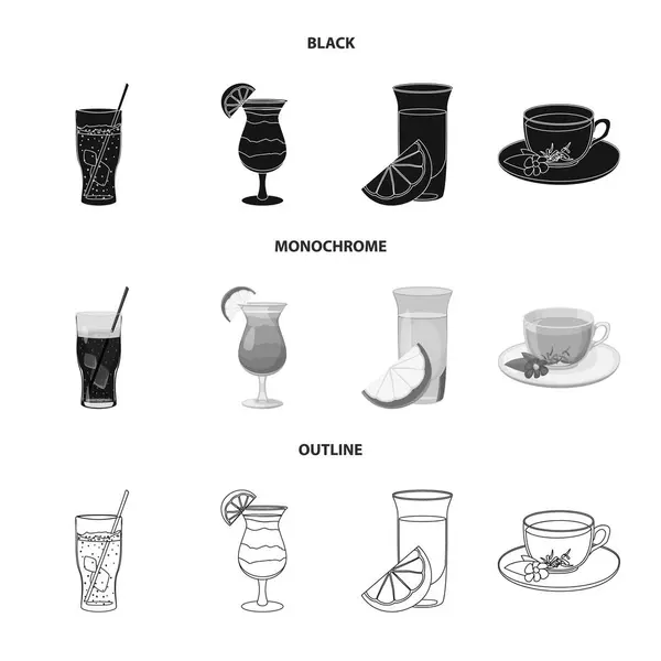 Conception vectorielle de boisson et symbole de barre. Collecte de boissons et illustration vectorielle de stock de fête . — Image vectorielle