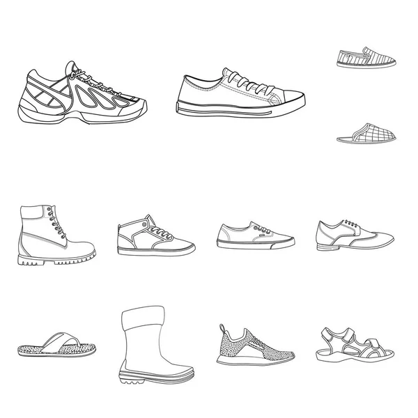 Diseño vectorial del hombre y el pie icono. Conjunto de hombre y desgaste símbolo de stock para la web . — Vector de stock
